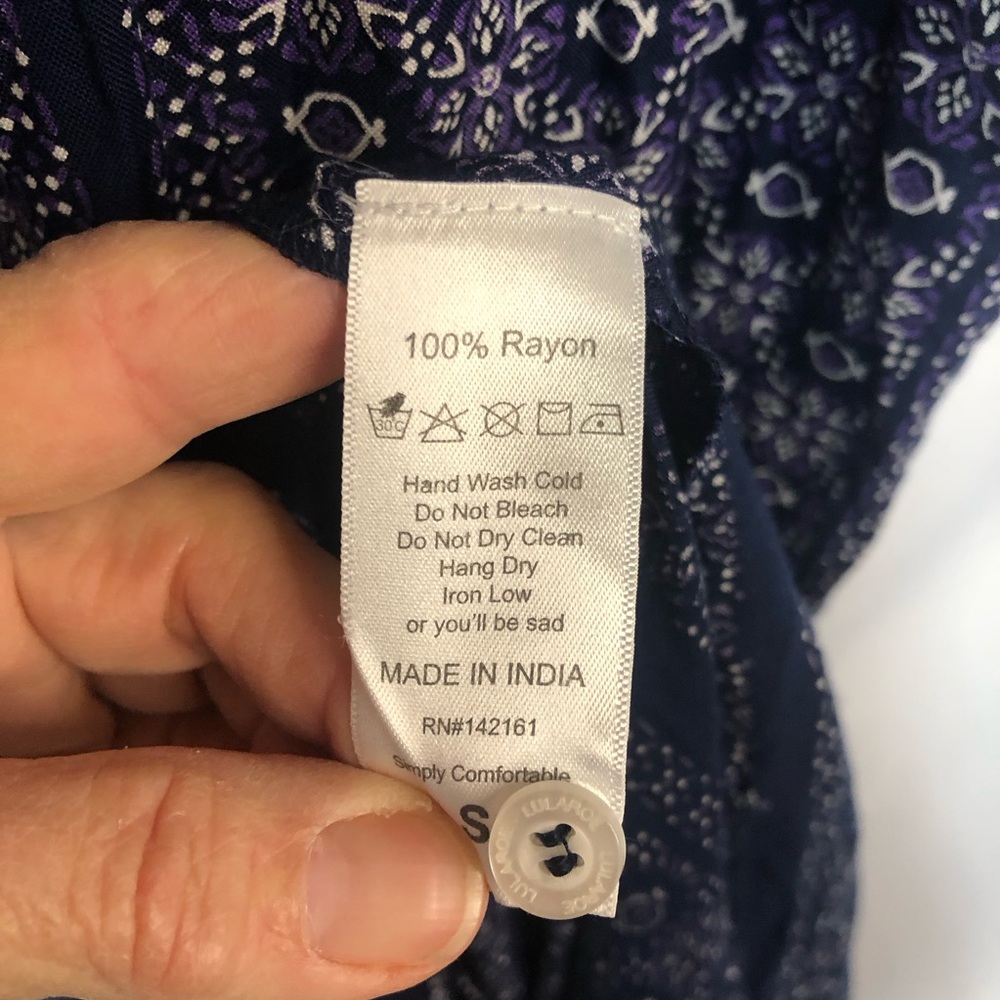 LulaRoe Maxi Dress Loose Fit Frint Pockets Front Buttons Deep Side Slits - Picture 8 of 8